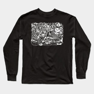 Halloween Monster Doodle Long Sleeve T-Shirt